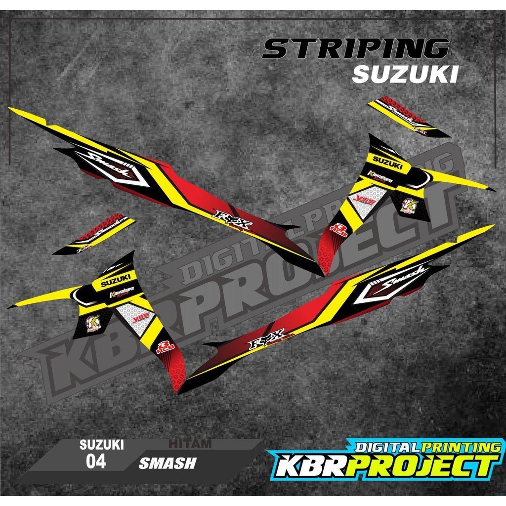 Striping List Motor Variasi Suzuki Smash New Design Racing