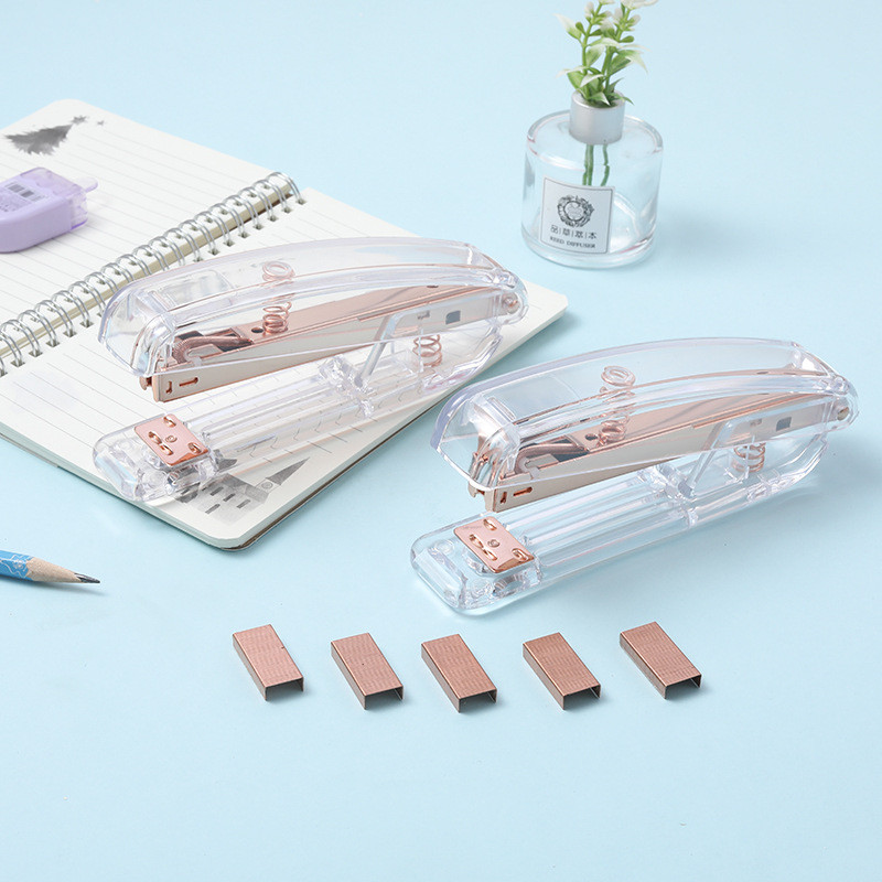 

Rose Gold Transparent Stapler for #12 (24/6) Staples