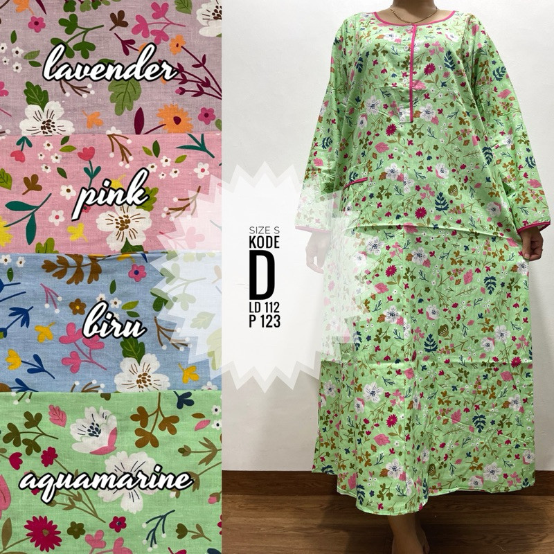 NANTARSHOP Longdress SIZE S Daster Lengan Panjang Katun Lokal Pretty Girl Busui Bumil
