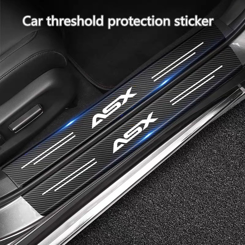 

60X7CM Carbon Fiber Car Door Threshold Protective Sticker For Mitsubishi ASX 2010 2011 2012 2013 2014 2015 2016 2017 2018 2019