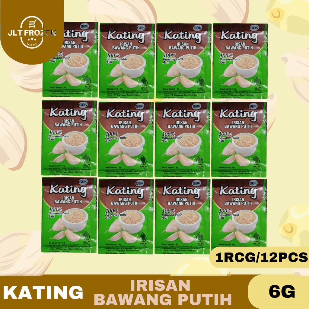 

Kating Irisan Bawang Putih 6g - 1RCG/12PCS / Kecil Kasar Bawang Putih / 100% Bawang Putih Asli