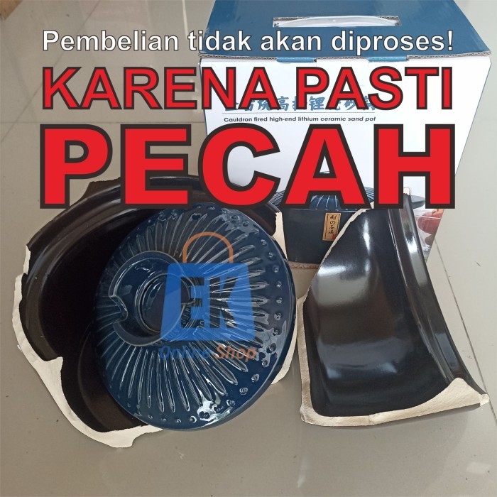 Panci Keramik Tahan Api 3 Liter KIMITSU Q8806-9 | Panci Casseroles | Panci Obat | Panci Sapo | Panci