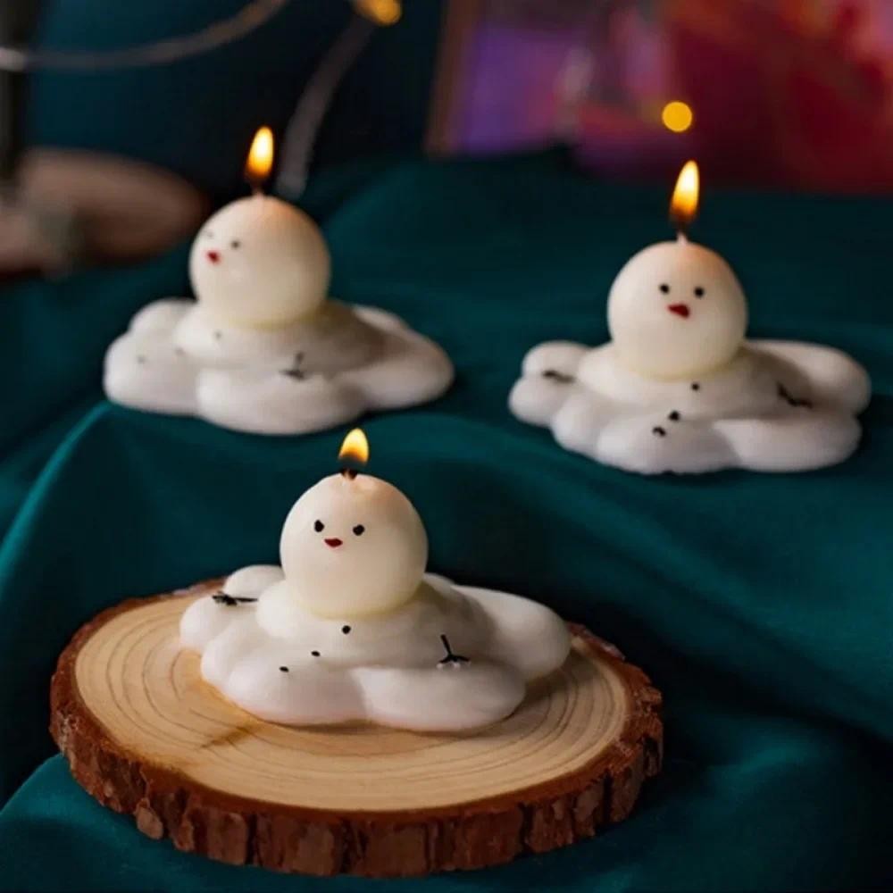 

Melt Snowman Candle Silicone Molds Cartoon Cloud Sunny Doll Painting Plaster Resin Making Tool Christmas Day Handmade Soap Gifts