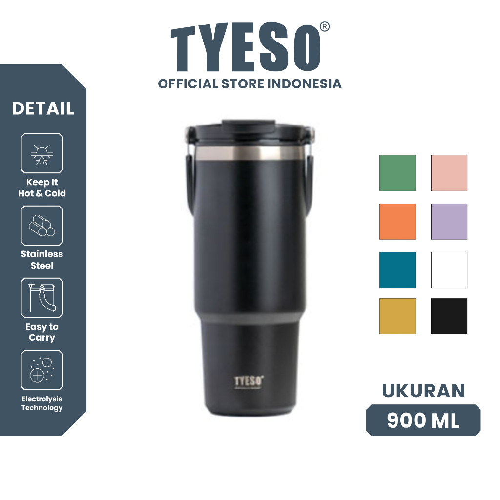 Tyeso Tumbler Minum  900ml TS-8828 Stainless Vacuum Insulated Portable Thermos