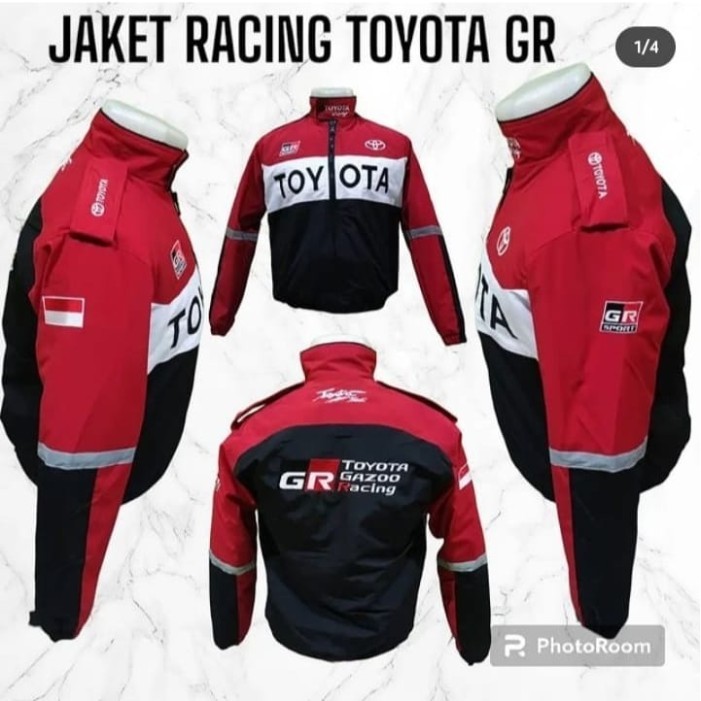 SIERTAA Jaket Racing Toyota GR Gazoo Racing Sport Merah Hitam - Merchandise Toyota - Baju Jersey Oto