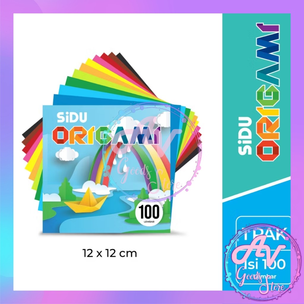 

1PAK ISI 100LEMBAR Kertas Origami SIDU 12x12cm 14x14cm 16x16cm / Kertas Lipat Warna Sinar Dunia 100lbr