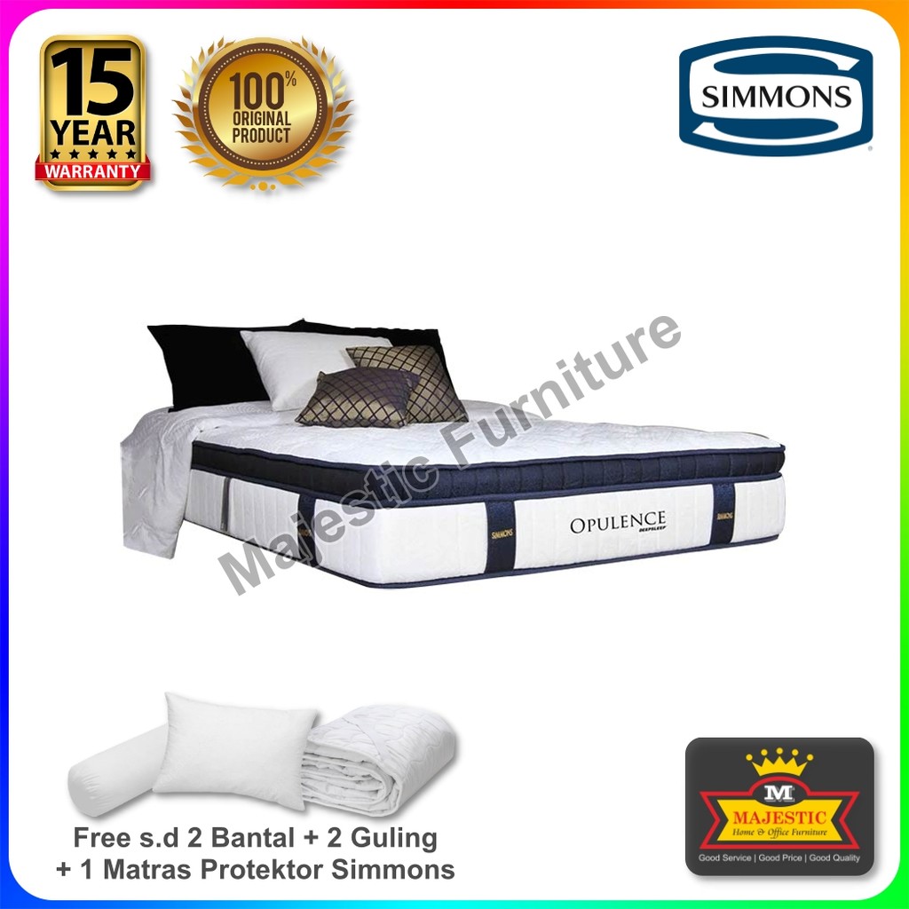 Kasur/Matras Spring Bed Simmons Opulence (Bonus Bantal + Guling + Matras Protektor) - 90/100/120/140