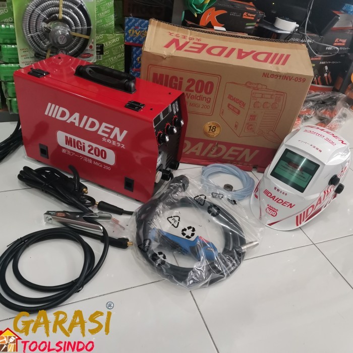 Daiden mesin las MIG MIGI 200 travo las stainless besi tanpa gas 200a