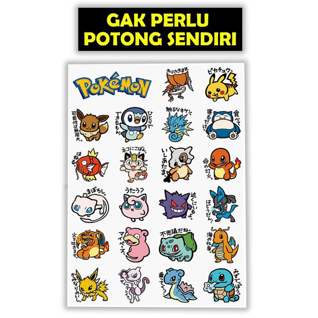 

Sticker Pokémon Kualitas Premium, Stiker Pokémon Full Color