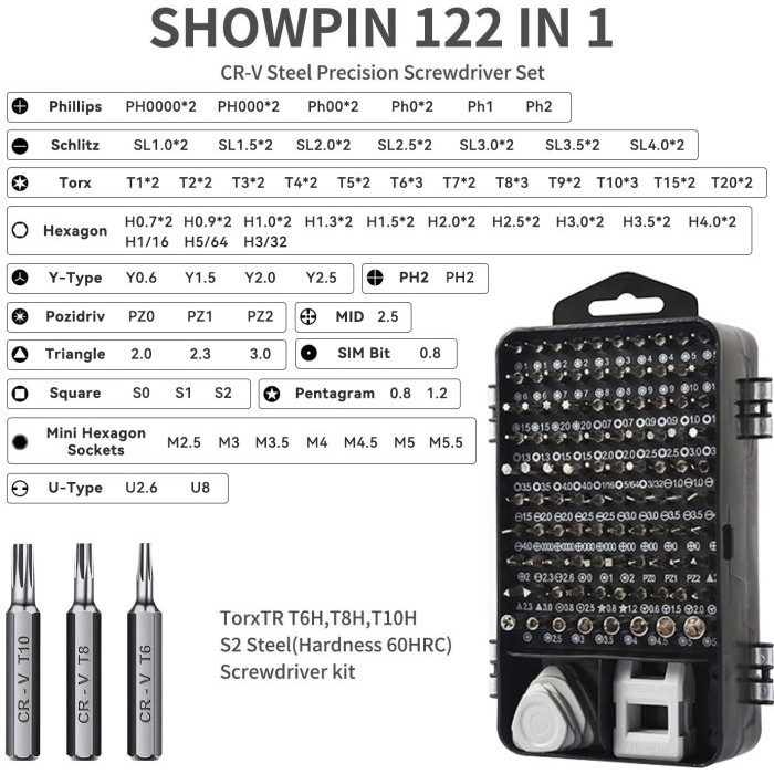 

ISKU Obeng Set 122 in 1 hp full set lengkap original/Alat Bongkar HP - 122 pcs
