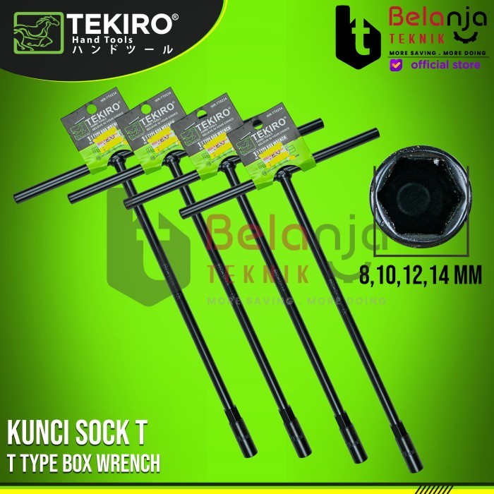 

Tekiro Kunci Sock T Set 4 Pcs 8 MM 10 MM 12 MM 14 MM Kunci Shock T Set