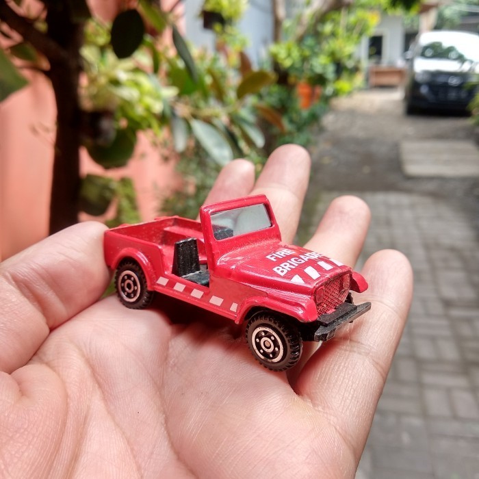 Jeep Fire Brigade Yatming Loose 1/64 Miniatur Mainan Diecast