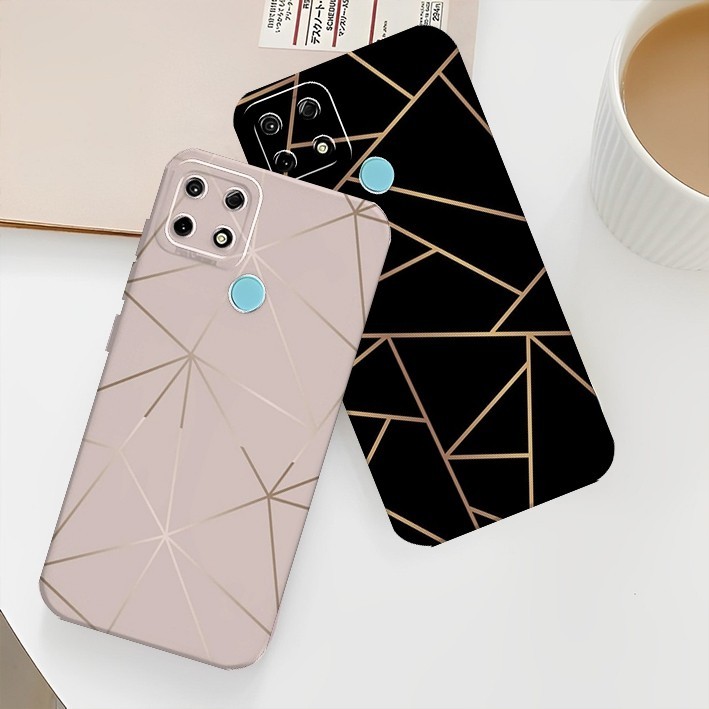 [GOLDEN CASE][014] Case Realme C12/C15/C25/C25S/Narzo 30A/Narzo 20 Motif Abstrak - Case Kekinian - C