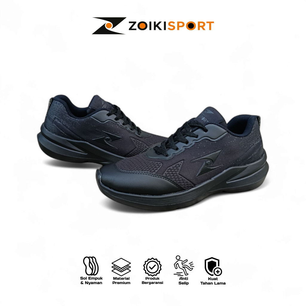 Zoikisport Sepatu Blade Fans Edition Hitam Polos - Sepatu Sneakers Running Gym Shoes Fashion