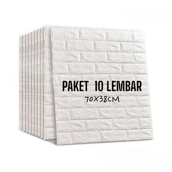 Wallpaper 3D Foam Batu Bata / Sticker Dinding Timbul [ PAKET 10 LEMBAR ]