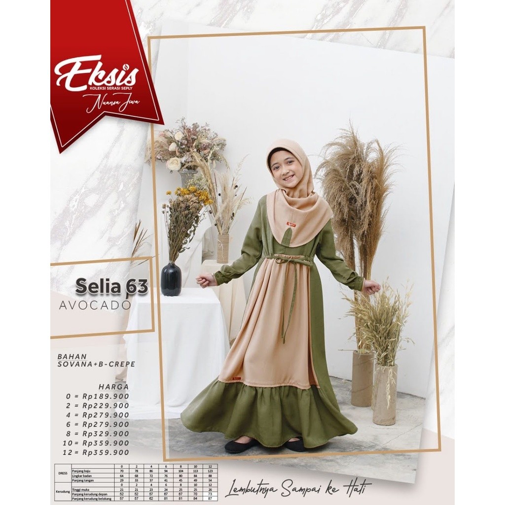 SEPLY Baju Gamis Anak Perempuan EKSIS 143 Avocado