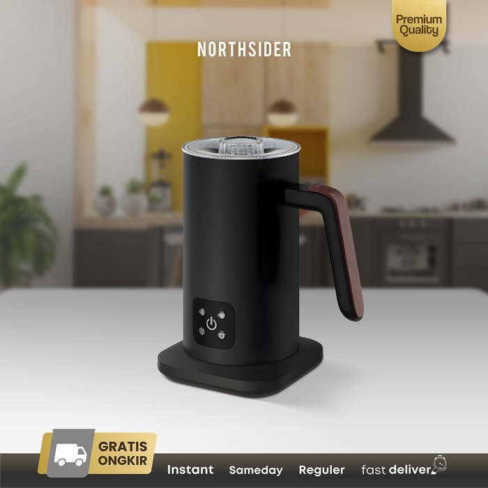 Milk frother steamer Susu elektrik otomatis panas dingin 350ml MF350 - Hitam