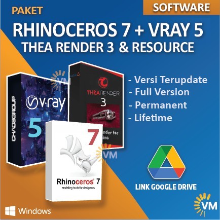 RHINOCEROS 7 VRAY 5 THEA RENDER 3 GRASSHOPPER FULL VERSI RHINO V-RAY 3D ARCHVIZ NURBS CAD ARCHITECT