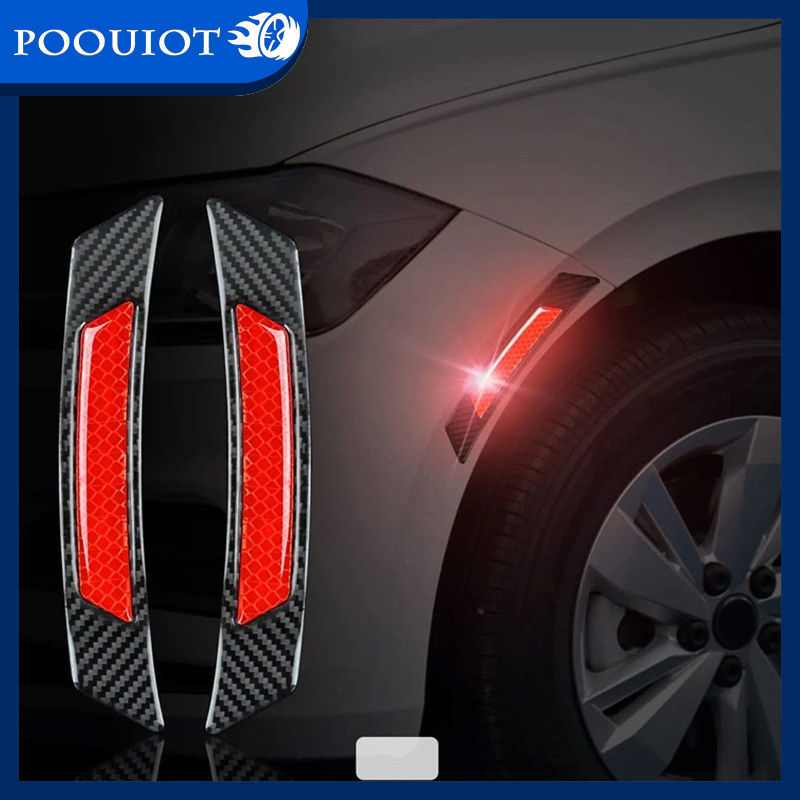 POOU IOT Stiker Reflektor Mobil/Stiker Lampu Kaca Mobil Belakang/Dummy Side Marker Tempel Mata Kucin