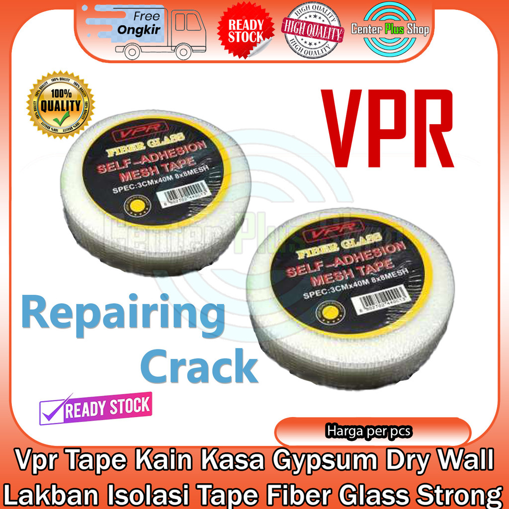 

Vpr Tape Kain Kasa Gypsum 5 Cm Lakban Isolasi Penutup Celah Fiber Glass Perbaikan Lubang keretakan Self Adhesive Adesip Super Strong Joint Streng Thening Gap Sambungan For Dry Wall AYD Repairing Crack