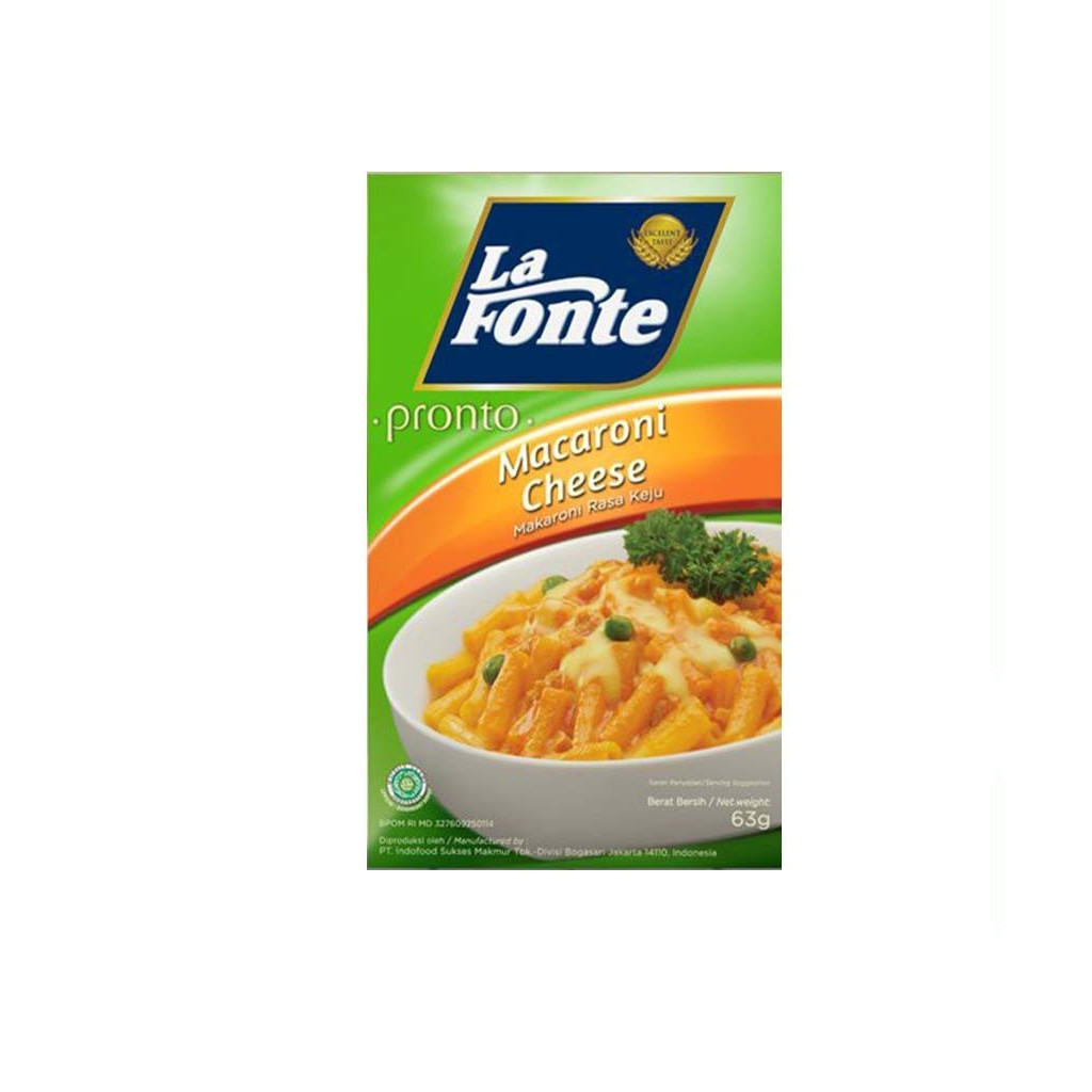 

La Fonte Pronto Macaroni With Cheese Makaroni Keju 63gr