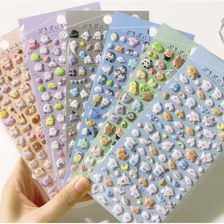 

Sticker Deco Jelly 3D Timbul Edition PUFFY ANIMAL CUTE Journal Decoration Stickers Lucu Gwiyeo