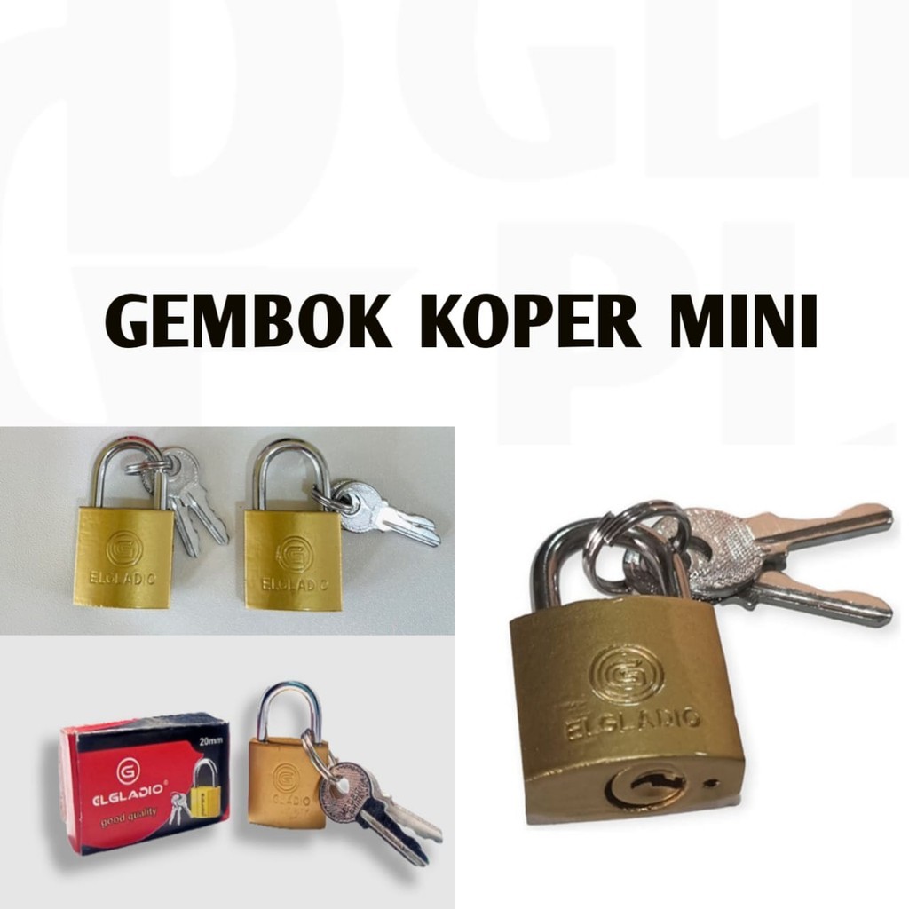 Gembok Koper Kecil Kuning 20mm dan 25mm Tebal Kuat Anti Maling