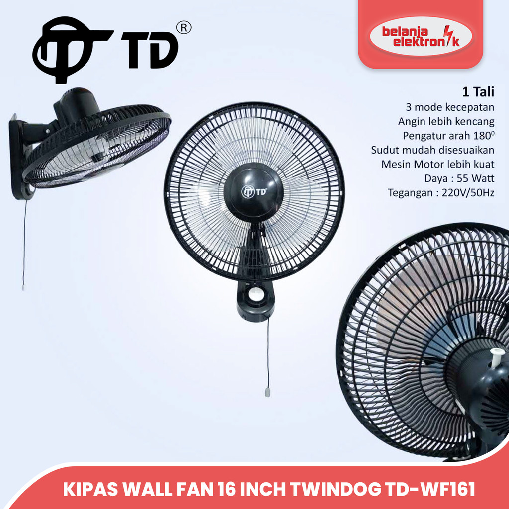 KIPAS ANGIN DINDING WALL FAN 16 INCH TWINDOG TD-WF161 / WF-16