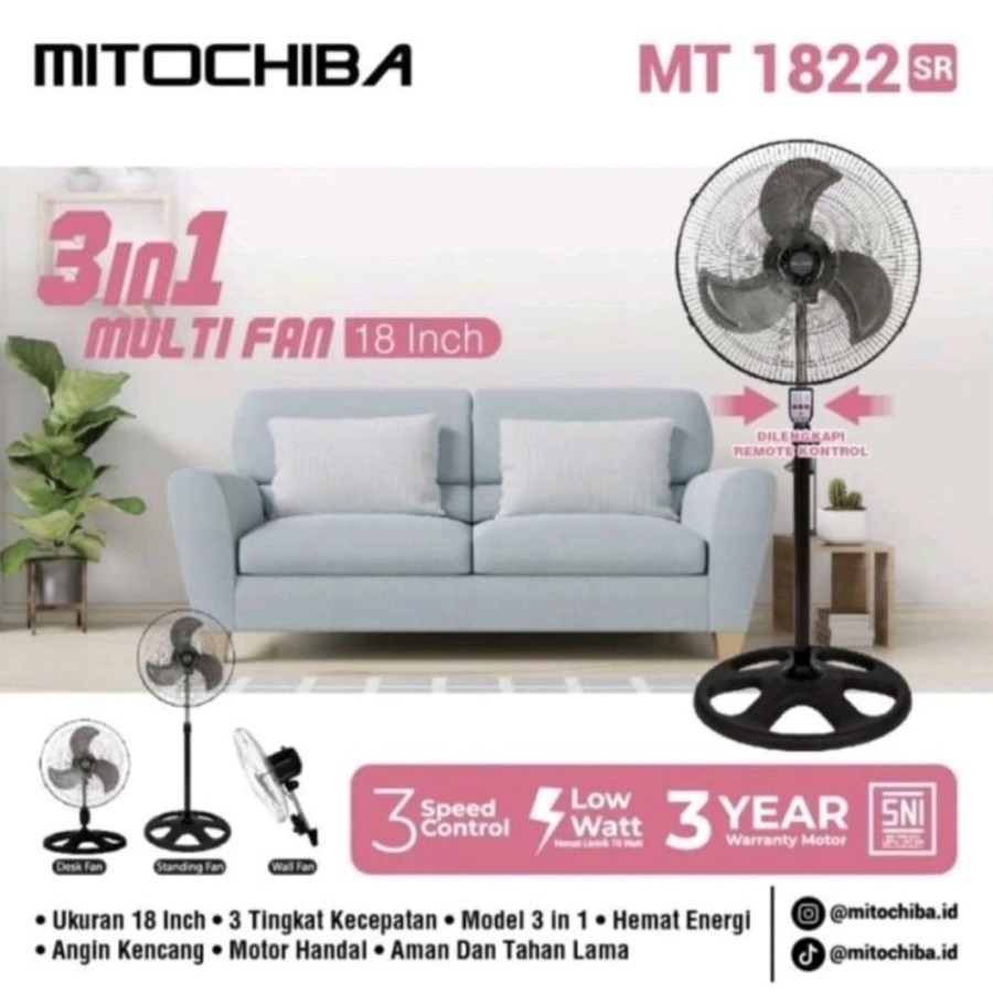 Kipas Angin Industrial 3in1 1822 S / 1822SR MITOCHIBA 3 in 1 1822S / 1822 SR