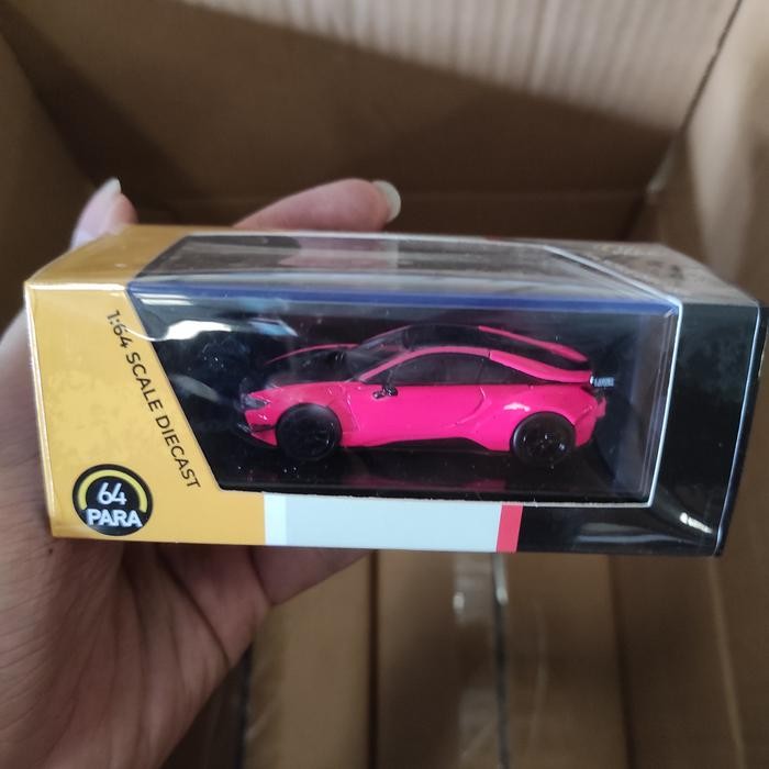 DIECAST PARA64 LIBERTY WALK LBWK BMW i8 HOT PINK AND BLACK