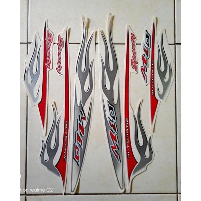 Stiker striping Motor mio sporty 2006 putih full body original