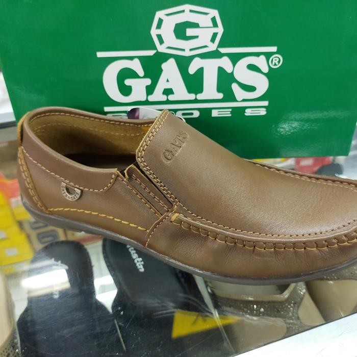 Sepatu Casual pria kulit Asli GATS Hs 0001 Tan original