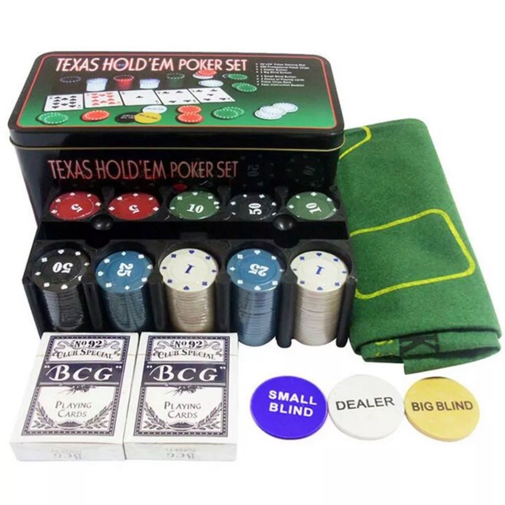 Poker Game Texas Holdem Poker Game Casino Game Set Texas Hold em Chips Coins Mainan Kartu Poker