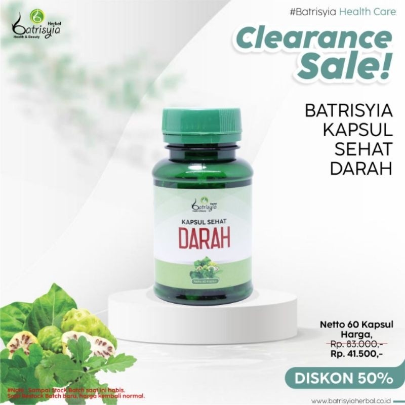 Batrisyiaherbal Kapul Sehat Darah / Kapsul Pelancar Darah / Jamu lancar darah