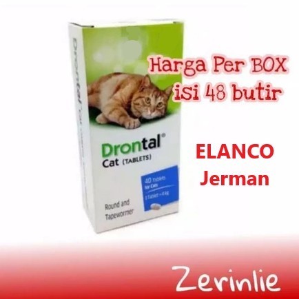 Drontal Cat 1 BOX isi 48 tab / obat cacing kucing