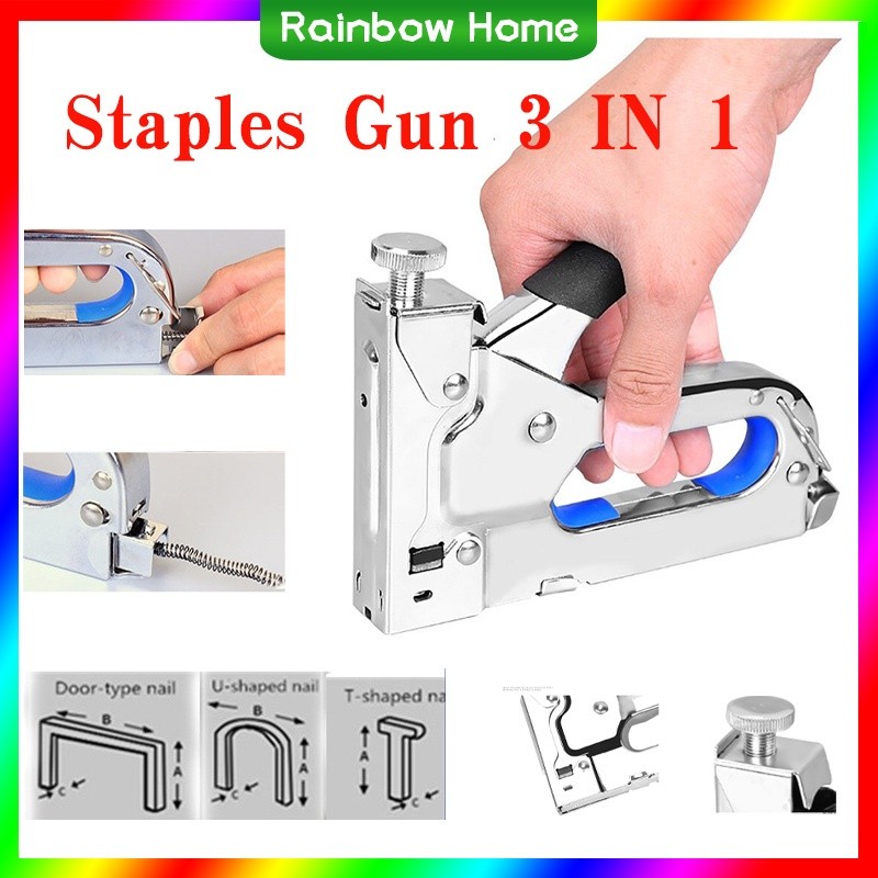 

Staples Gun Tacker Mollar 3 in 1 / Staple Jok Tembak Hekter 3 Way Dapat 3 jenis paku/3 in 1 Staples Gun Tacker Mollar