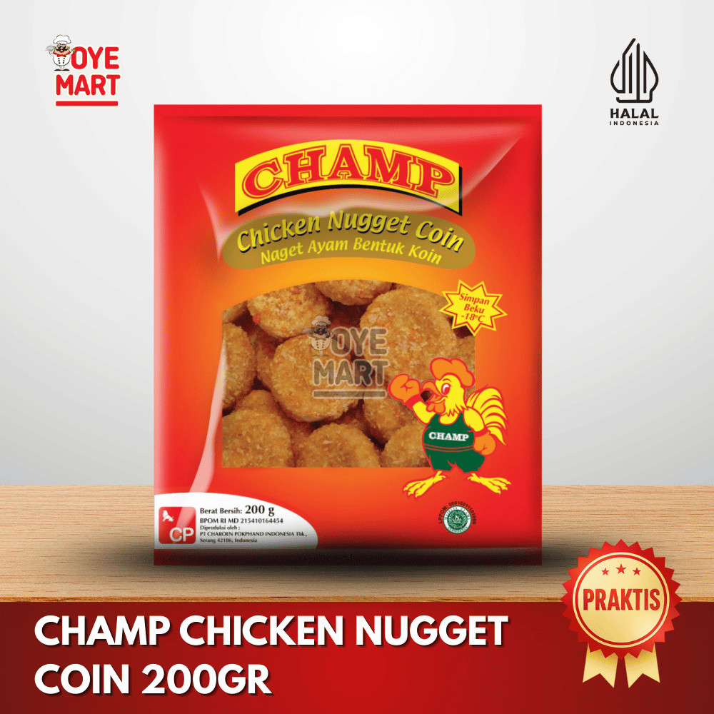 

CHAMP CHICKEN NUGGET COIN 200GR NUGGET AYAM BERBENTUK KOIN / NAGET AYAM