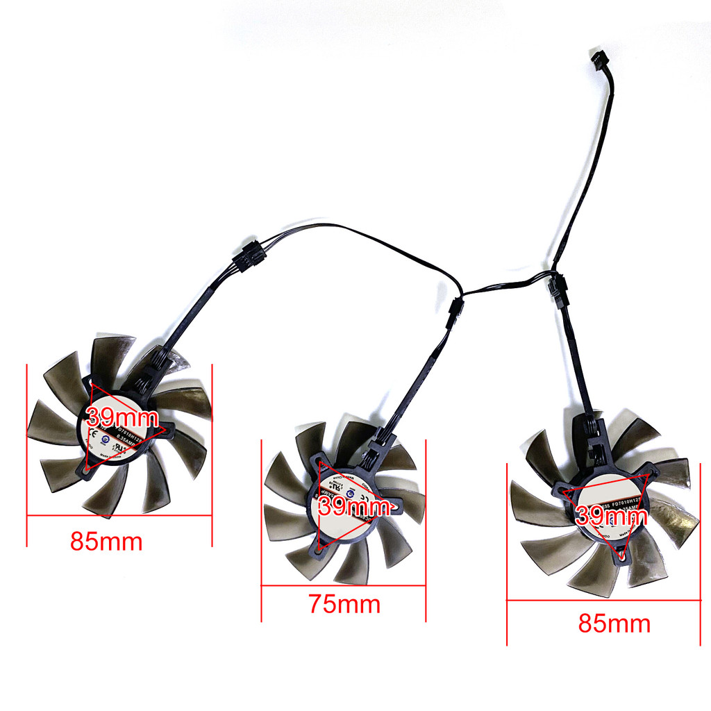 Double Ball 85MM 75MM DIY Cooling Fan FD7010H12S 0.35A 4PIN TOXIC R9 270X GPU FAN For Sapphire Radeo