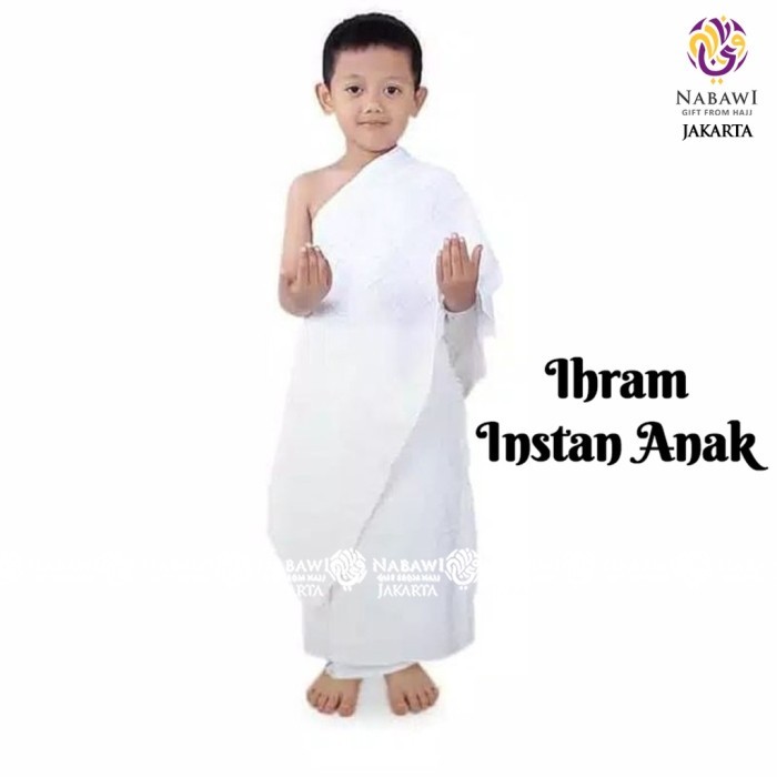 Kain Ihrom Anak Laki Laki Instan Baju Ihram Manasik Haji Anak TK SD - Variasi, Instan TK