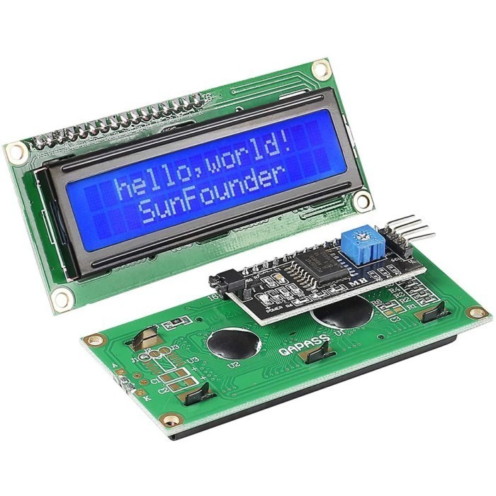LCD 16x2 I2C 1602 Biru Blue LCD With I2C IIC Module Arduino