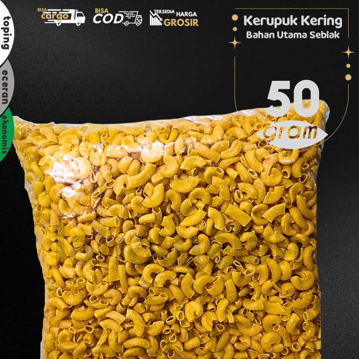 

Makaroni Mentah Kering isi 50g Bahan Seblak by Lahawelah