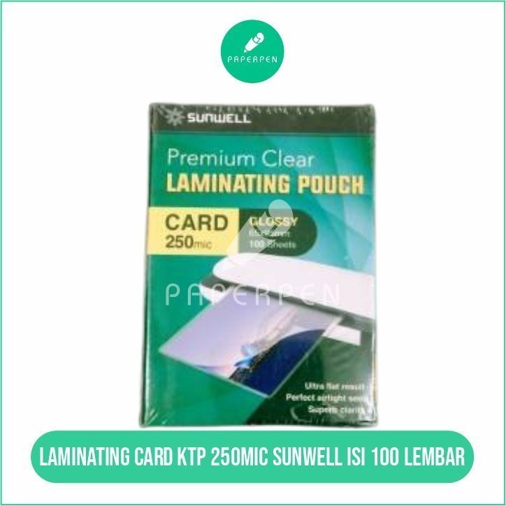 

(PST.ATK) Laminating Card Ktp 250Mic Sunwell Isi 100 Lembar