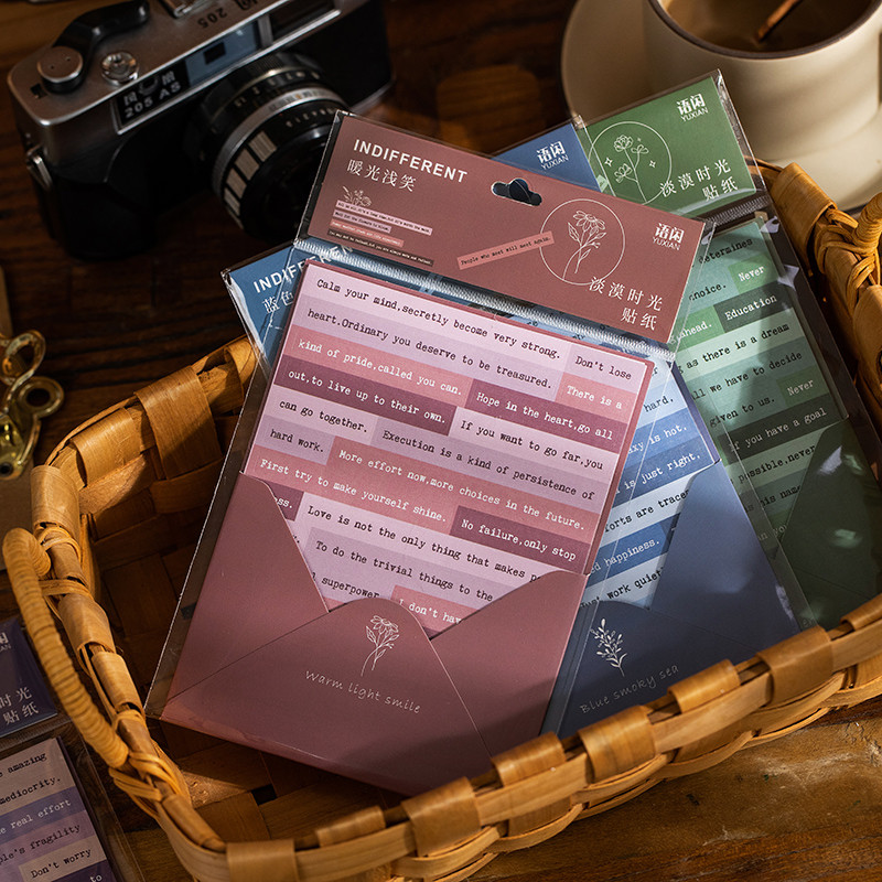 

6Pcs Per Pack English Stickers Paper Handbook Planner writing literature book diy Material Decorative Scrapbooking 20*12CM