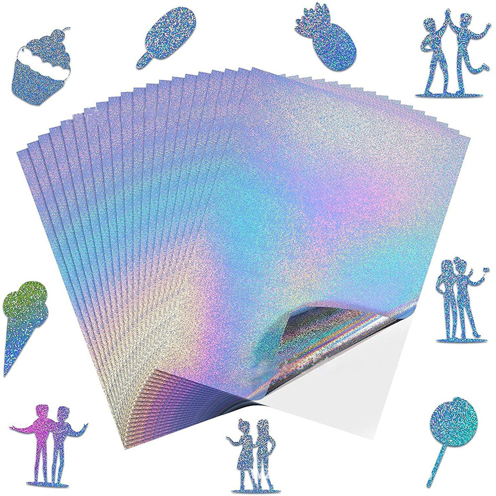 

10PCS A4 Self-Adhesive Vinyl Sticker Paper for Inkjet Laser Printer Waterproof Holographic Laser Photographic Adhesive Paper