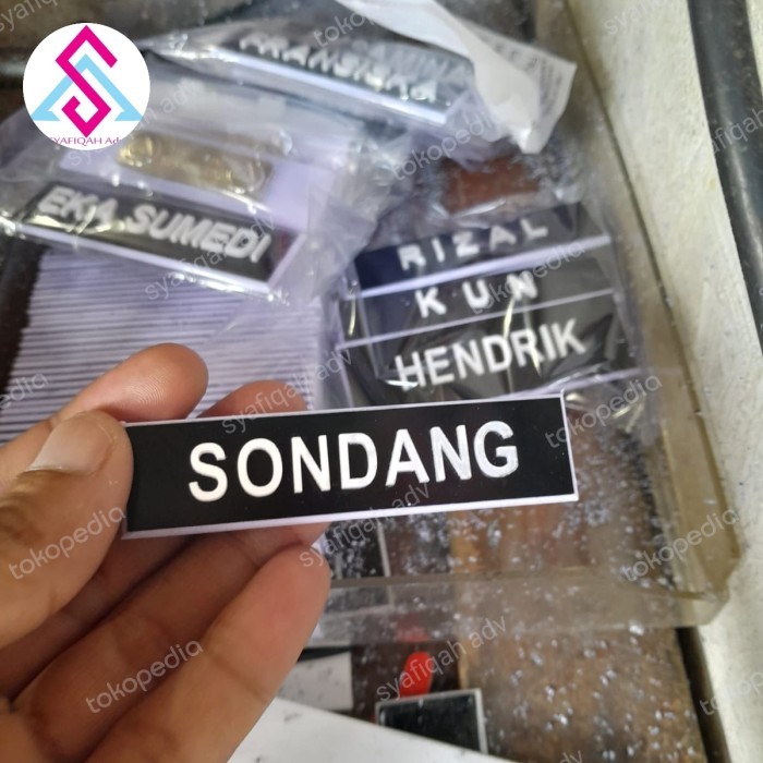 

⭐BISA COD⭐ Papan Nama Timbul 3D murah // name tag timbul 3D list putih, paku