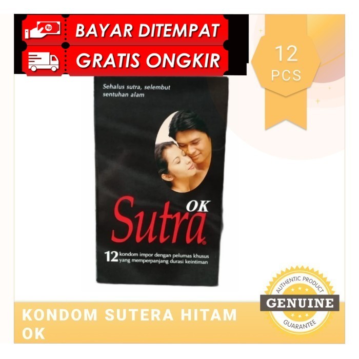 COD 12s Kondom Sutra Hitam 12s ORIGINAL PRODUK