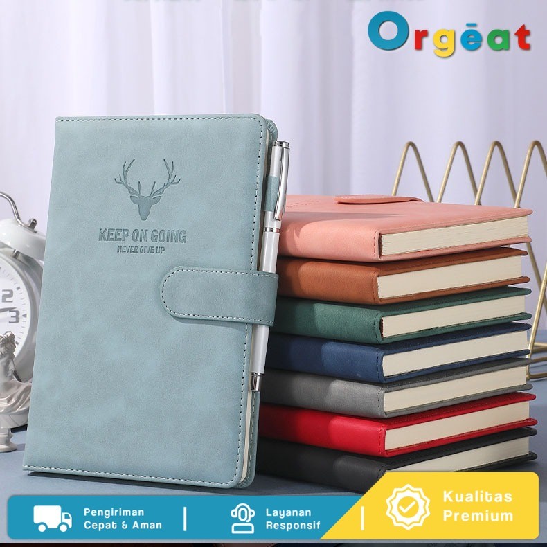 

Buku Catatan Harian Notebook Cover Kulit Magnetic Buckle A5B Original Mustam Indonesia