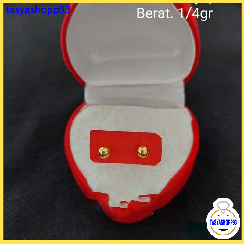 Anting Tusuk Giwang Tindik Anak Bayi Emas Mudah asli 24k tidak alergi ada surat toko(bahan premium)