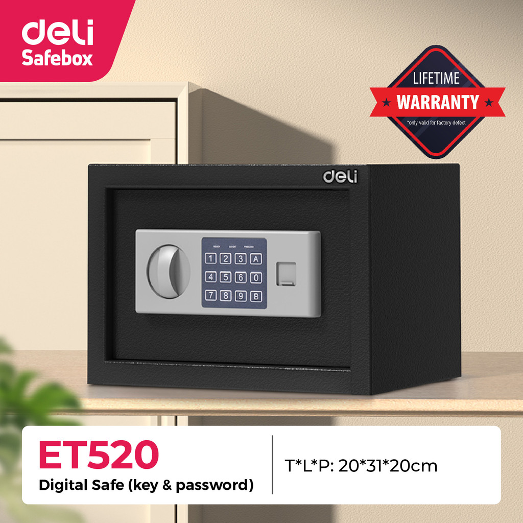 

Brankas Digital DELI ET 520 / Digital Safe Box / Cash Box Uang ET520