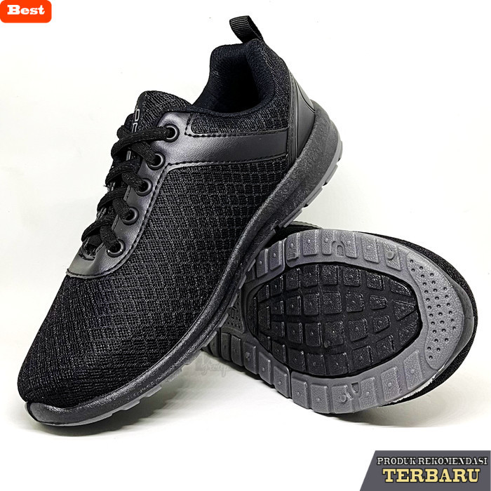 sepatu olahraga wanita ANDO AIDA 37-40 FULL HITAM SEPATU OLAHRAGA SPORT RUNNING WANITA - Full Hitam,